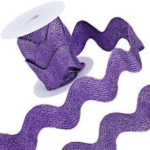 Polyester wavy fringe trim ribbon blue violet 1 inch 5 yards