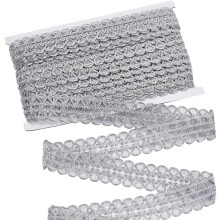 Metallic Gimp Braid Lace Trim 13 Yards Silver