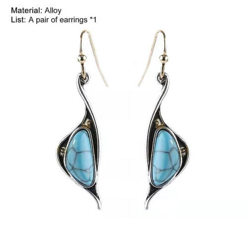 Turquoise Drop Earrings Bohemian Style 1 Pair 1