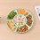Wheat Straw Candy Tray Round Green 6-Compartment 4