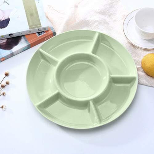Round solid color snacks tray for candy nuts dried fruit 1 2