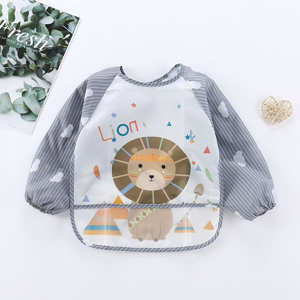 Baby waterproof smock bib with cartoon pattern 1 pack