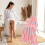 Coral Bath Towel Set Stripe Pattern 27.555 Inch 6