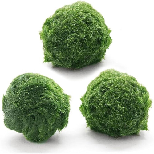 Artificial Moss Balls for Aquarium 3 pcs 1.2 inch