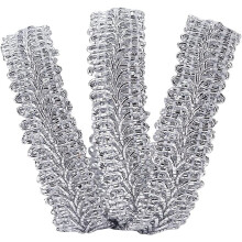 Metallic centipede braid lace trim silver 5/8 inch 15 yards