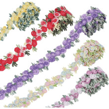 Flower Trim Ribbon Floral Lace Edge 5 Yards
