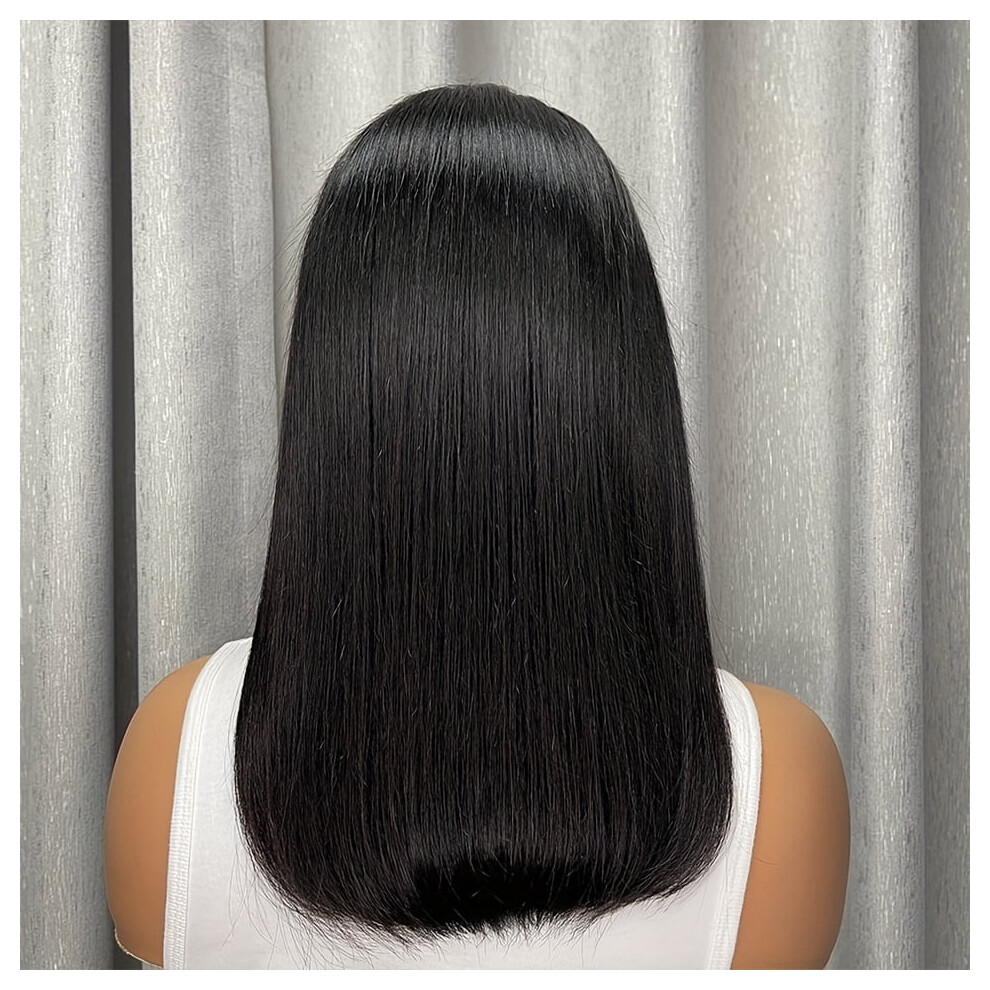 Bob Wig Human Hair Short Straight 180% Density 8-14 Inch