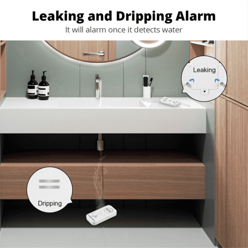 Water Leak Detector with 90dB Alarm for Kitchen Bathroom 2