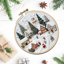 Christmas Embroidery Kit Nativity and Floral Design 1 Set