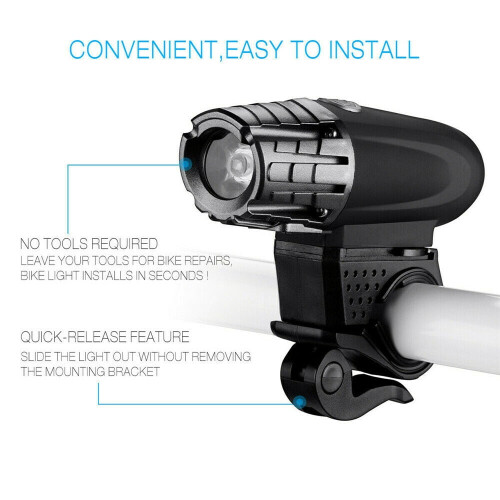 USB Rechargeable LED Bike Headlight and Tail Light Set 2