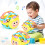 Baby rattle toy soft teething bell with plastic handle 1