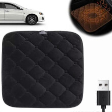 (USB, black) Portable Heated Seat Cushion,Car Seat Cover for Winter Driving Heated Seat Cover