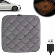 (USB, Grey) Portable Heated Seat Cushion,Car Seat Cover for Winter Driving Heated Seat Cover