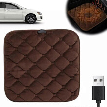 (USB, Brown) Portable Heated Seat Cushion,Car Seat Cover for Winter Driving Heated Seat Cover