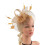 Fascia per capelli da donna con fiore, piuma e rete dorata, ideale per cappello Derby. 4