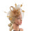 Fascia per capelli da donna con fiore, piuma e rete dorata, ideale per cappello Derby. 5