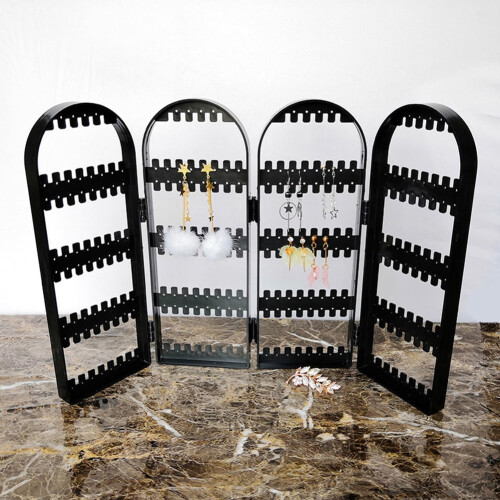 Limei earring holder organizer acrylic 4-tier black 2