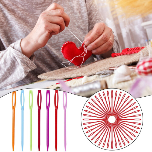 Plastic Sweater Needle 7cm Colored 100 Pack 2