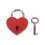 Metal Heart-Shaped Drawer Lock Red 1pc 2