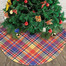 Christmas Tree Skirt Plaid 36 Inch