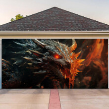 Dragon pattern garage mural background decoration 6 ft x 13