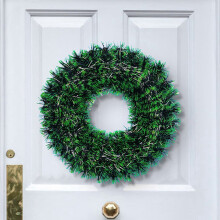 Christmas striped wreath 42 cm for mall hotel decoration