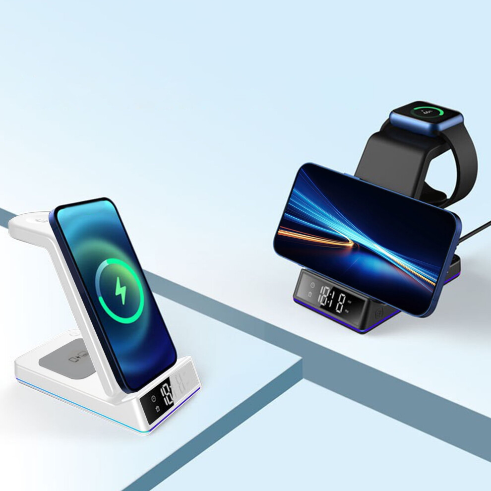 Wireless Charging Phone Stand With Clock Temperature And 946140158884