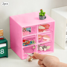 Transparent Drawer Storage Box with Leather Band 2PCS