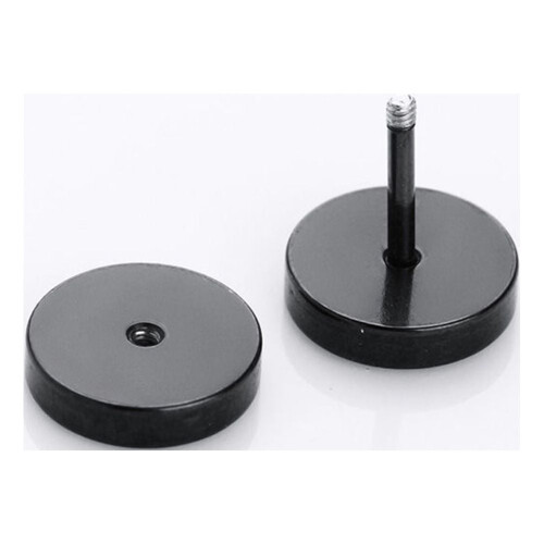 Limei Black Stud Earrings Stainless Steel 5 Pairs 2