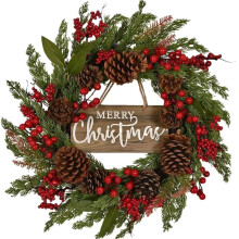Christmas wreath pastoral style front door decoration