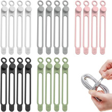 Silicone Cable Ties Reusable Elastic Wire Organizer 20 Pcs