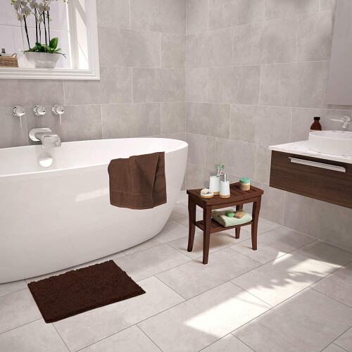 Chenille Bathroom Rug Mat Brown 32x20 Inch 2