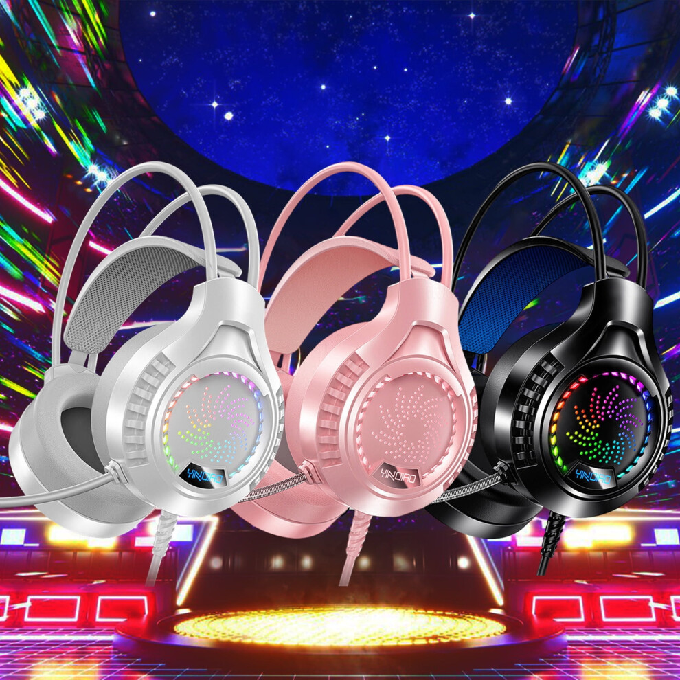Jacenvly Gaming Headset Wired Noise Cancelling White 946140176703