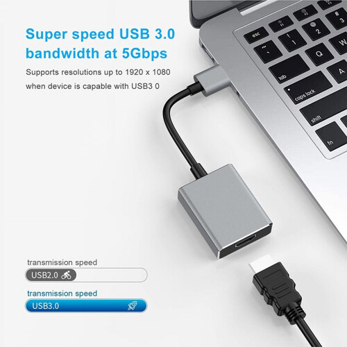 Προσαρμογέας συμβατός με USB σε καλώδιο πολλαπλών οθονών 3.0/2.0, συμβατός με smartphone, 2