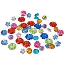 Acrylic Rhinestone Buttons Faceted Flatback 144 pcs