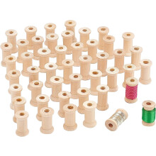 Wooden Spools Empty Bobbins for Sewing and Embroidery 50