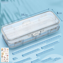 Clear double deck pencil box plastic 2 pack
