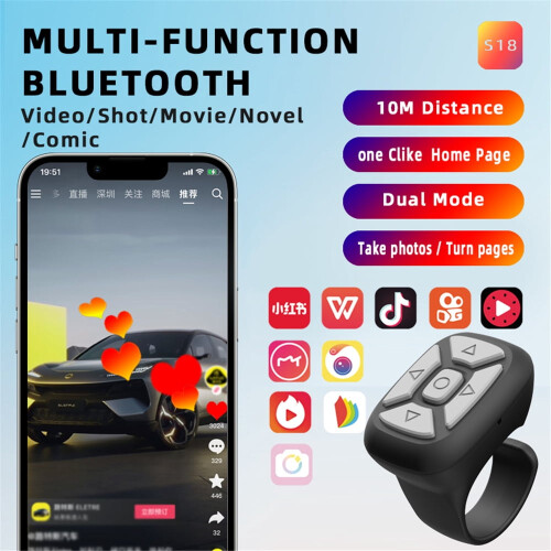Wireless Bluetooth Ring Remote Control for Phones 1