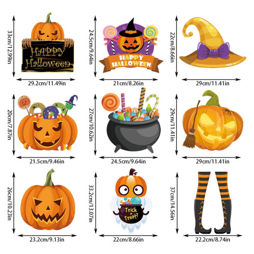 Halloween pumpkin wizard hat door hanging ornament 1