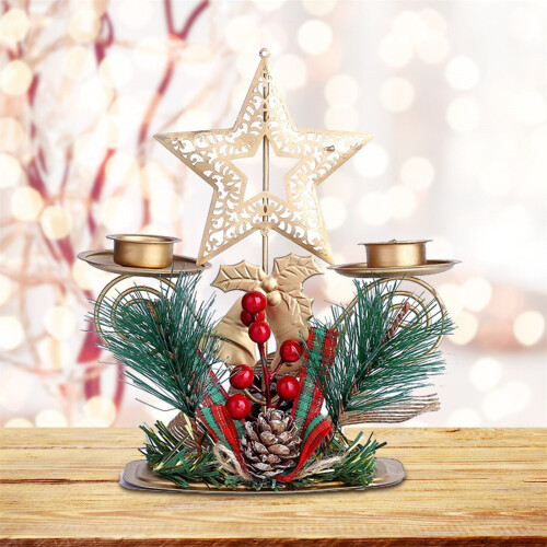 Christmas wrought iron candle holder 1 piece