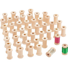 Wooden Spools Empty Bobbins 0.67 Inch 50 pcs