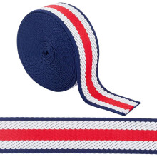 Cotton webbing strap tricolor black white red 5 yards