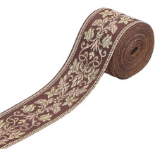 Boho Jacquard Ribbon Coconut Brown 6.8 Yards 2.4 Inch