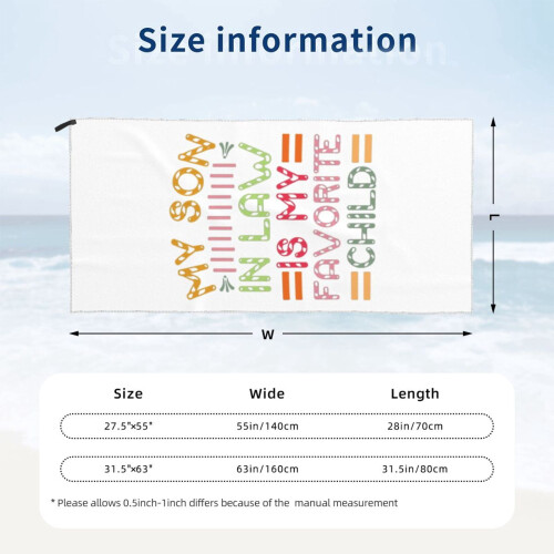 Toalha de praia de microfibra divertida para a família, 76 x 152 cm (30 x 60 polegadas). 1
