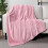 Light Pink Fleece Throw Blanket, Waffle Texture, 50x60 3