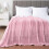 Light Pink Fleece Throw Blanket, Waffle Texture, 50x60 5