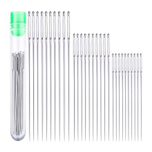 Eye Stitching Needles Large 30 pcs 3 sizes clear tube