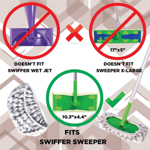 Microfiber Reusable Mop Pads for Swiffer Sweeper 2 Pack 2