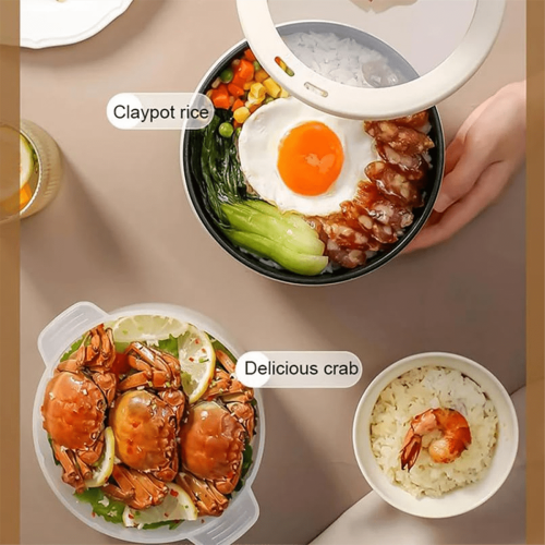 Mini Rice Cooker Multi-Function Portable 0.6L Creamy-White 1