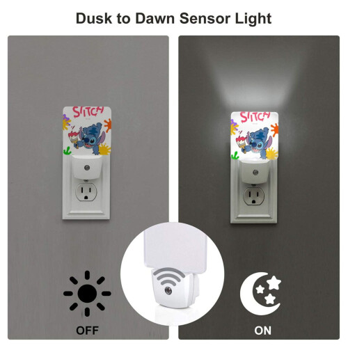 Anime Stitch Night Light Wall Plug Dusk to Dawn Sensor 2
